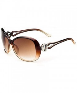 Oval UV400 Framed Sunglasses - Fashion Oval Shape Sunglasses for Women - Coffee - CD18XIHCHR5 $16.67