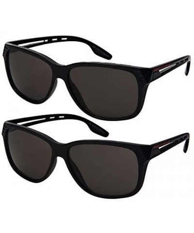 Oversized Classic Square Sunglasses for Women Men Tinted Sunlgasses 1409-SD - Black Frame/Grey Lens - CC18L937GZ0 $10.07