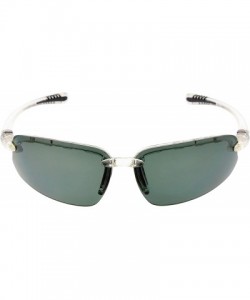 Rimless Polycarbonate Polarized Sport Sunglasses Half Rimless TR90 Unbreakable - Clear/G15 - CI12N354194 $14.27