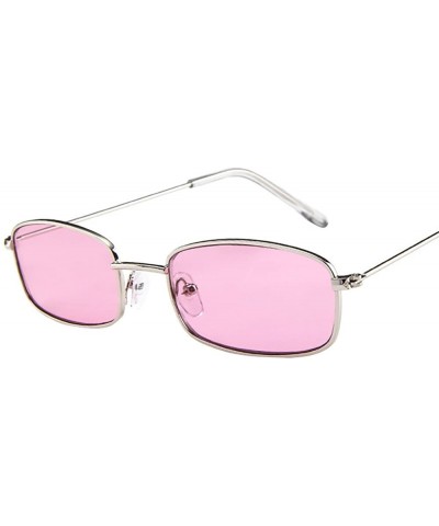 Round Vintage Glasses Women Man Square Shades Small Rectangular Frame Sunglasses - H - CQ193XHE0Q9 $9.86