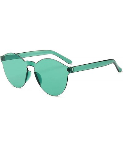 Round Unisex Fashion Candy Colors Round Outdoor Sunglasses - Light Green - CA190L3KY9T $34.03