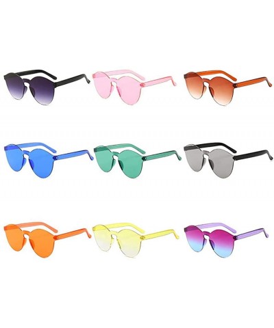Round Unisex Fashion Candy Colors Round Outdoor Sunglasses - Light Green - CA190L3KY9T $21.11