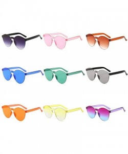 Round Unisex Fashion Candy Colors Round Outdoor Sunglasses - Light Green - CA190L3KY9T $21.11