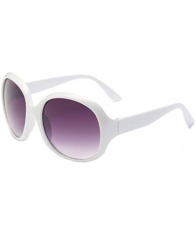 Goggle Vintage Cat Eye Shade Sunglasses for Women Plastic Frame Mirrored - White - CV18SMZ8DIW $9.08