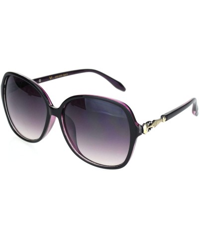 Butterfly Womens Rhinestone Jewelry Hinge Plastic Butterfly Sunglasses - Black Purple Smoke - CL18OQUDQ9I $12.07