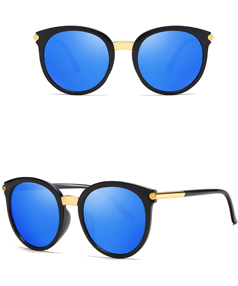 Rectangular Polarized Sunglasses Glasses Protection Festival - Blue Silver - CA18TQZ6EZ5 $16.53