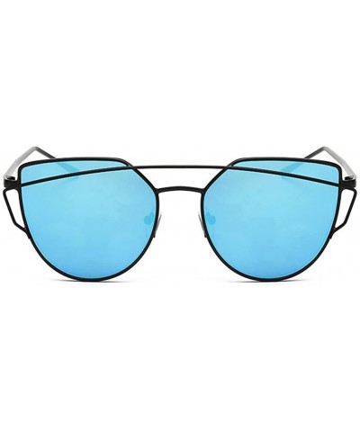 Wayfarer New Popular Frame Women Sunglasses Free-spirited Young Eyewear Kits Lens 53mm - Black/Blue - C412DAQ1YCJ $13.38