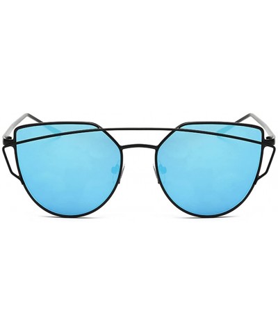 Wayfarer New Popular Frame Women Sunglasses Free-spirited Young Eyewear Kits Lens 53mm - Black/Blue - C412DAQ1YCJ $13.38