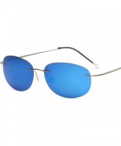 Oval Titanium Polarized Sunglasses Round RimlPolaroid Brand Designer Gafas Men Oval Sun Glasses Women - Zp3225-c6 - CG19850TO...