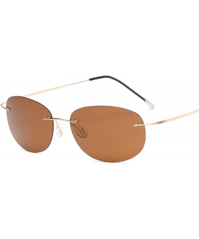 Oval Titanium Polarized Sunglasses Round RimlPolaroid Brand Designer Gafas Men Oval Sun Glasses Women - Zp3225-c6 - CG19850TO...