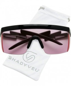 Rimless Semi Rimless Pink Translucent Lens Sports Performance Sunglasses Black Half Frame ZigZag Arms Utility Goggles - C0197...