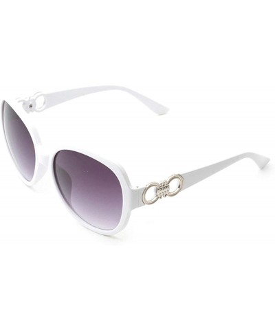 Sport Vintage style Round Sunglasses for Women PC Resin UV 400 Protection Sunglasses - White - CV18SAS4N9G $32.10