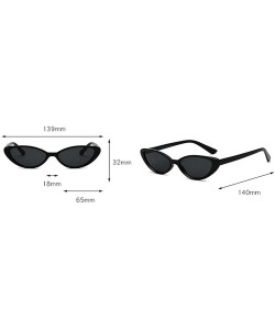 Round retro small round frame female cat glasses fashion luxury brand designer men's sunglasses - White - CU1938CIG6R $9.74