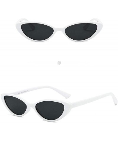 Round retro small round frame female cat glasses fashion luxury brand designer men's sunglasses - White - CU1938CIG6R $9.74