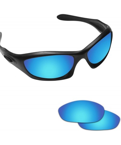 Rectangular Replacement Lenses Monster Dog Sunglasses - Various Colors - Ice Blue - Anti4s Mirror Polarized - CA187W2EQXS $32.67