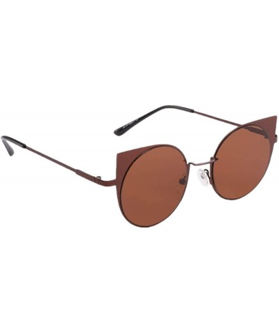 Square Polarized Sunglasses - Vintage Oversized Irregular Round Frame Brand Classic Sun Glasses - Brown - CK18ONOGMZX $18.50