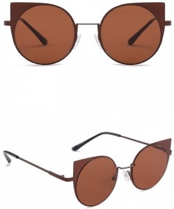 Square Polarized Sunglasses - Vintage Oversized Irregular Round Frame Brand Classic Sun Glasses - Brown - CK18ONOGMZX $8.41