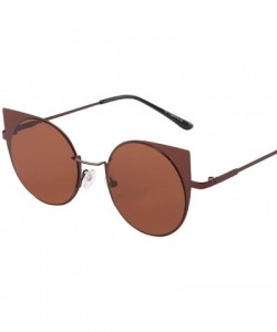 Square Polarized Sunglasses - Vintage Oversized Irregular Round Frame Brand Classic Sun Glasses - Brown - CK18ONOGMZX $8.41