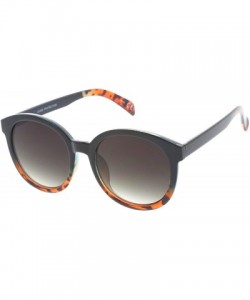 Round Oversize Horn Rimmed Flat Lens Round Sunglasses 55mm - Black-tortoise / Lavender - C612OBOFOWY $17.99