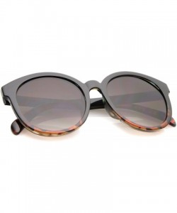 Round Oversize Horn Rimmed Flat Lens Round Sunglasses 55mm - Black-tortoise / Lavender - C612OBOFOWY $17.99