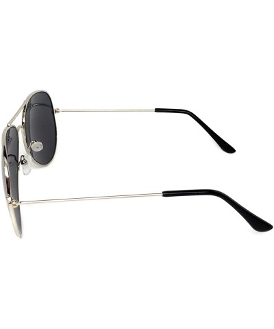 Aviator My Shades Classic Sunglasses Teardrop - Silver Frame- Smoke - CX187QTTXKQ $7.44