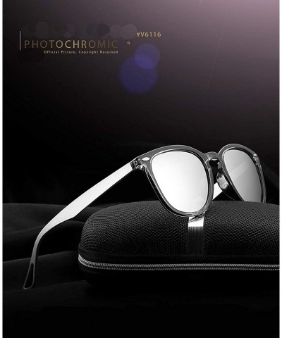 Oval Men/Women Photochromic Sunglasses Polarized for Unisex Aluminum Frame 100% UV 400 Protection - CM199S0NR0H $20.13