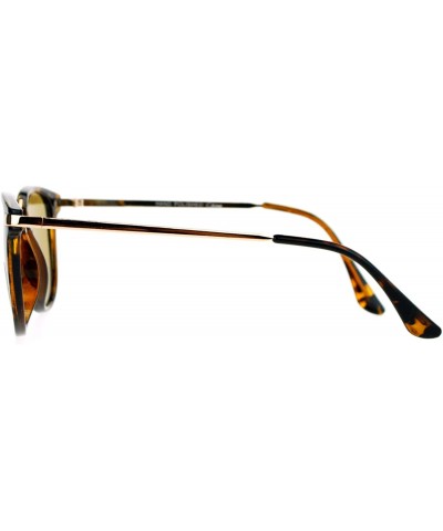 Rectangular Mens Tempered Glass Lens Retro Horn Rim Designer Mod Sunglasses - Tortoise Brown - CJ128F6ZLM9 $8.52