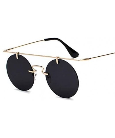 Semi-rimless Fashion Men Women Designer Glasses Classic Round Rimless Steampunk Sunglasses Vintage Eyewear - C3 - C918Y8G77XM...