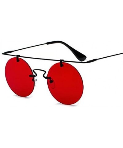 Semi-rimless Fashion Men Women Designer Glasses Classic Round Rimless Steampunk Sunglasses Vintage Eyewear - C3 - C918Y8G77XM...