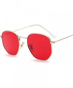 Oversized Men Gradient Clear Lens Metal Frame Black Red Small Sun Glasses - As Shown in Photo-5 - C418W5SC4GW $19.57