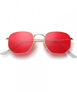 Oversized Men Gradient Clear Lens Metal Frame Black Red Small Sun Glasses - As Shown in Photo-5 - C418W5SC4GW $19.57
