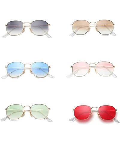 Oversized Men Gradient Clear Lens Metal Frame Black Red Small Sun Glasses - As Shown in Photo-5 - C418W5SC4GW $19.57