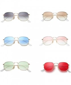 Oversized Men Gradient Clear Lens Metal Frame Black Red Small Sun Glasses - As Shown in Photo-5 - C418W5SC4GW $19.57