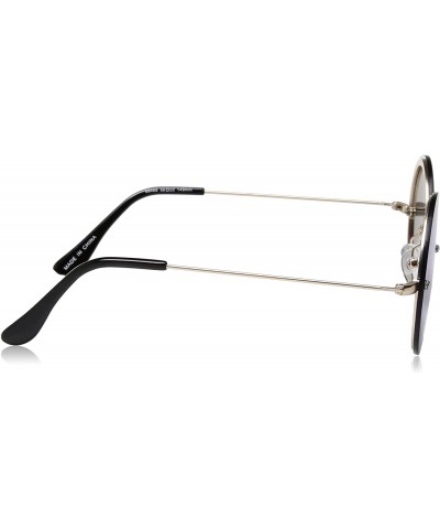 Rectangular Rimless Eyes Rectangular Sunglasses - Gold/Blue Mirror - C617YZ9G78Y $11.04