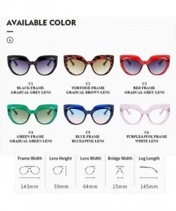 Cat Eye Women Cat Eye Sunglasses Luxury Brand Designer Vintage Sun Glasses Female Glasses Blue UV400 - C6 Pink Frame - C71903...
