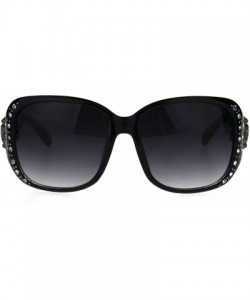 Butterfly Womens Rectangular Luxury Bling Rhinestone Diva Butterfly Sunglasses - Black Smoke - CA186UZ22LZ $16.42