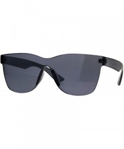 Rimless Rimless Fashion Sunglasses One Solid Plastic Square Frame UV 400 - Black - C0188LDX83M $15.36