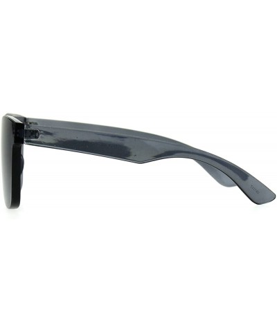 Rimless Rimless Fashion Sunglasses One Solid Plastic Square Frame UV 400 - Black - C0188LDX83M $15.36