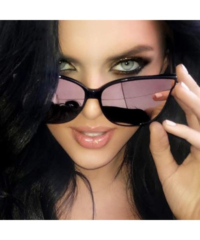 Rectangular Polarized Sunglasses Men Women Luxury Retro Sun Glasses Outdoors-Cat Eye Frame - D - CR190EE2095 $34.85