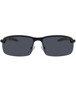 Rectangular Men Stylish Ultra Light Rectangular Metal Frame Sunglasses Polarized Lens - Black-smoke - C818IE5LYRD $10.57