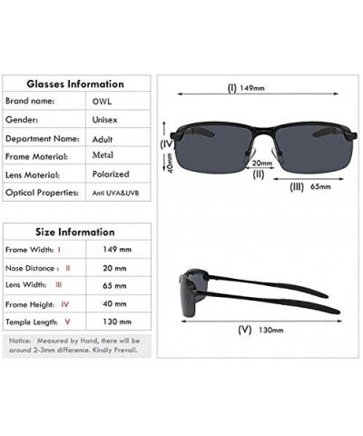 Rectangular Men Stylish Ultra Light Rectangular Metal Frame Sunglasses Polarized Lens - Black-smoke - C818IE5LYRD $10.57