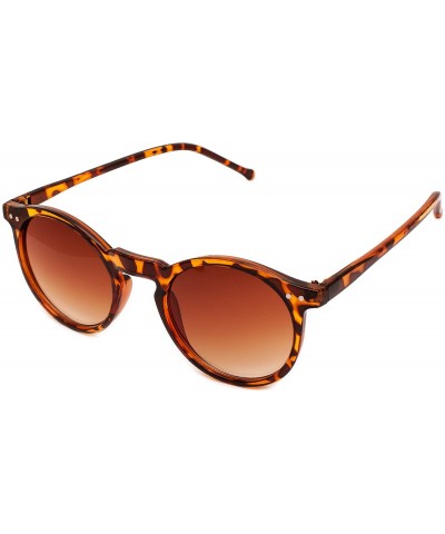 Round Sunglasses in Tort Frames Round - Classic Oxford Style Tortoise Shell Animal Print Men's Women's - CN18345C364 $29.54
