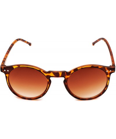 Round Sunglasses in Tort Frames Round - Classic Oxford Style Tortoise Shell Animal Print Men's Women's - CN18345C364 $29.54