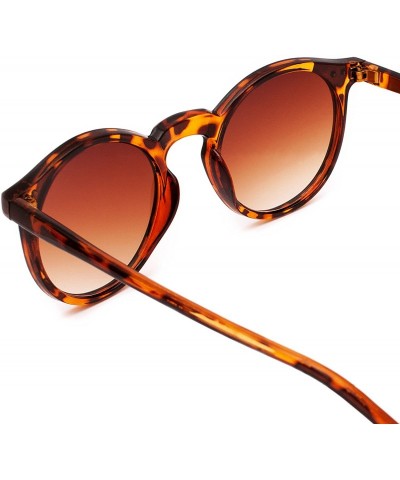 Round Sunglasses in Tort Frames Round - Classic Oxford Style Tortoise Shell Animal Print Men's Women's - CN18345C364 $29.54