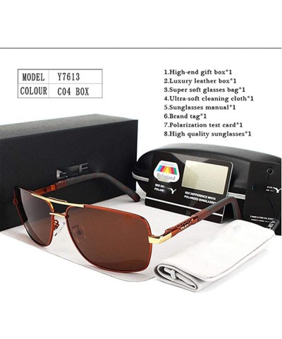 Goggle Men's Polarized Sunglasses Women Sun Glasses Driving Goggles Y8724 C1 BOX - Y8724 C4 Box - CB18XEC7OS8 $31.67