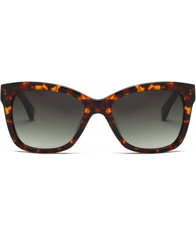 Wayfarer Eyewear Unisex Acetate Designer Sunglasses With CR39 Lens-Brown Tortoise Frame With Green Lens - CX180OTRY58 $12.70