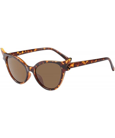 Oval Retro Cateye Sunglasses for Women - Vintage Plastic Frame Mirrored Lens Eyewear Oversized Sun Glasses - F - CH195IGDNTW ...