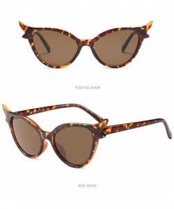 Oval Retro Cateye Sunglasses for Women - Vintage Plastic Frame Mirrored Lens Eyewear Oversized Sun Glasses - F - CH195IGDNTW ...