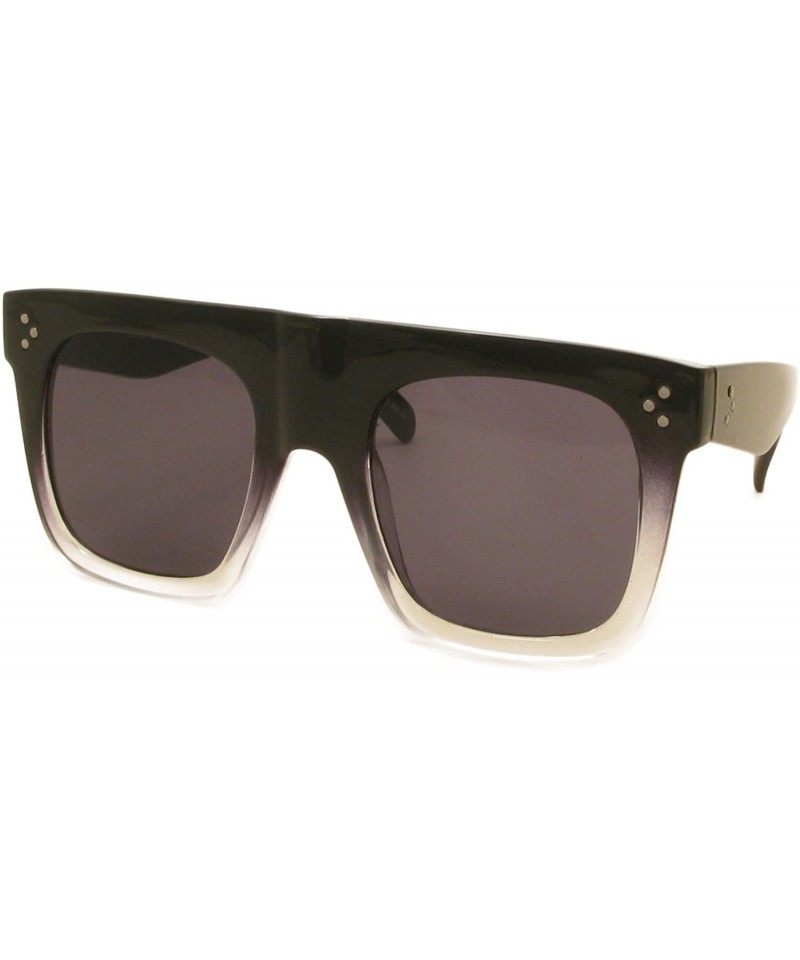 Oversized Womens Large Oversized Fashion Horn Rimmed Tilda Mirror Lens Sunglasses - Black-clear - C018E0670W0 $11.43