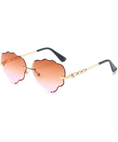 Aviator Wave Cut Edge Frameless Sunglasses Personality Love Sunglasses Women'S Fashion Glasses - C618X0CWA54 $97.82
